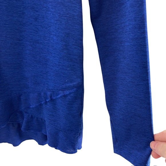 Adidas Athletic Long Sleeve Ruffled Hem Hooded Pullover Shirt Girl's Size Small - Picture 4 of 6